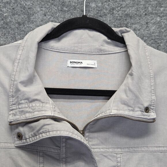 Sonoma Bomber Jacket Mens Large Full Zip Stand Collar Retro 80s 90s Costume - Picture 2 of 9